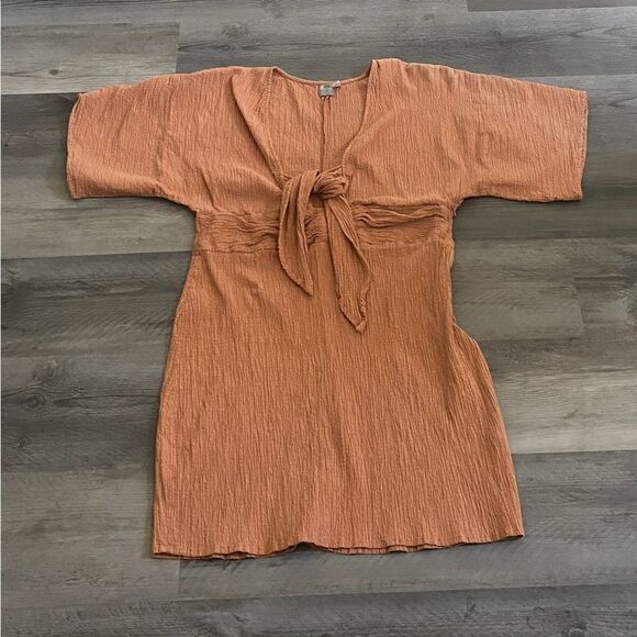ASOS Dress Seersucker Clay Dolman Sleeve Plus Size US 16 - Picture 3 of 11